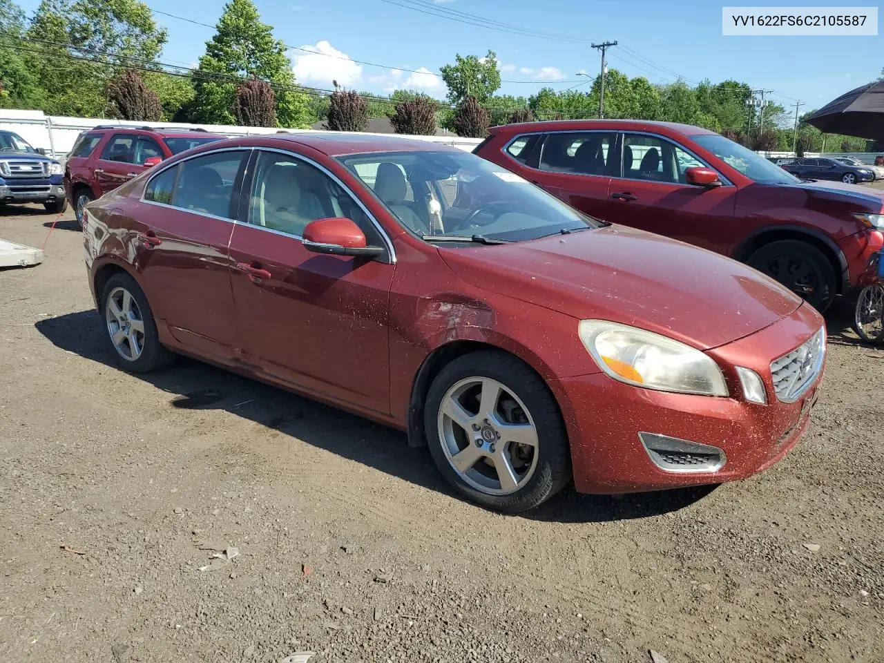 2012 Volvo S60 T5 VIN: YV1622FS6C2105587 Lot: 61008135