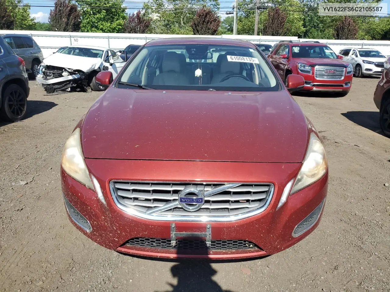 2012 Volvo S60 T5 VIN: YV1622FS6C2105587 Lot: 61008135