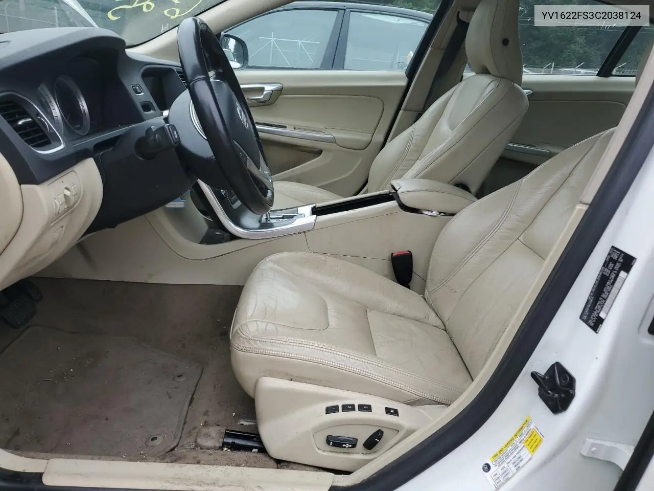 2012 Volvo S60 T5 VIN: YV1622FS3C2038124 Lot: 62677745
