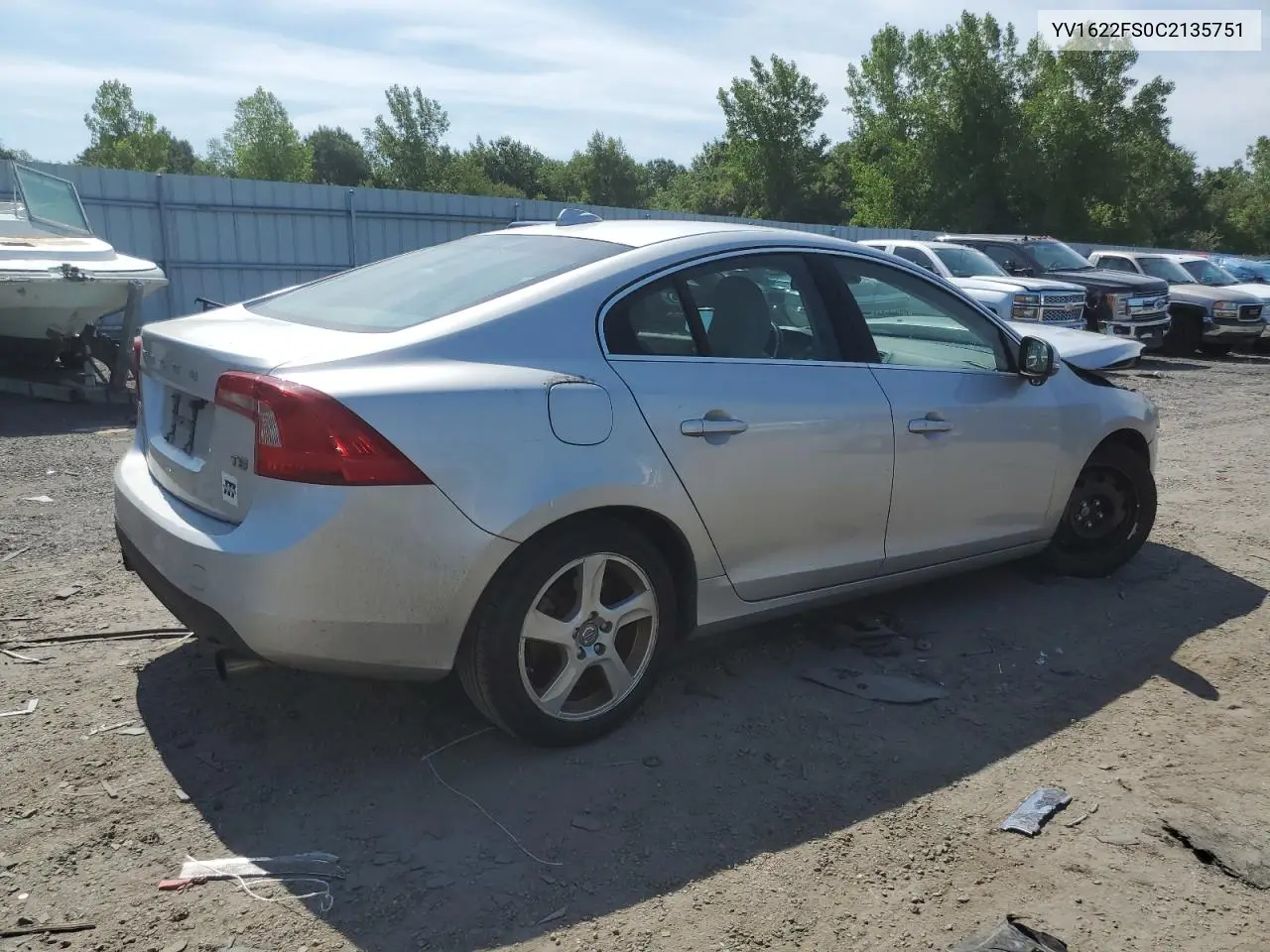 2012 Volvo S60 T5 VIN: YV1622FS0C2135751 Lot: 63218595