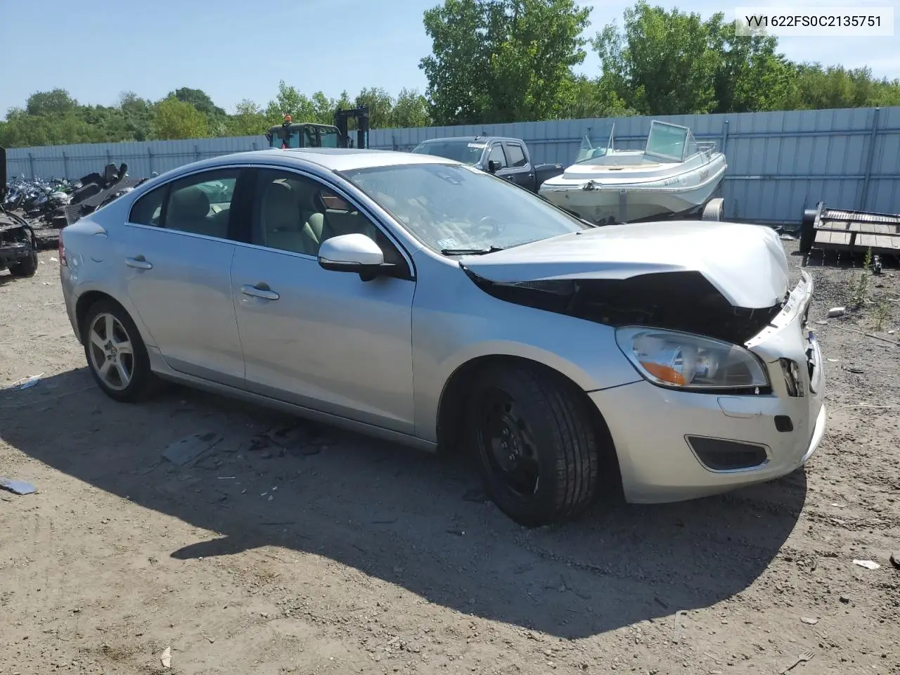 2012 Volvo S60 T5 VIN: YV1622FS0C2135751 Lot: 63218595
