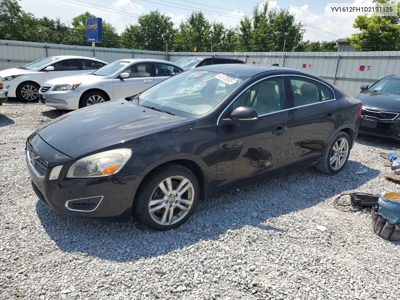 2013 Volvo S60 T5 VIN: YV1612FH1D2191125 Lot: 62378595