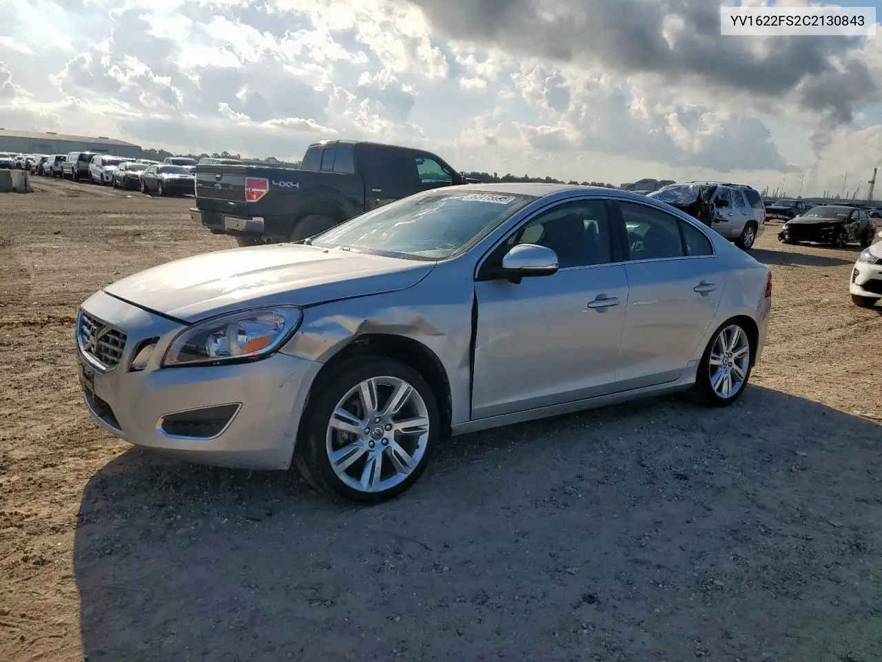 2013 Volvo S60 T5 VIN: YV1622FS2C2130843 Lot: 62415695