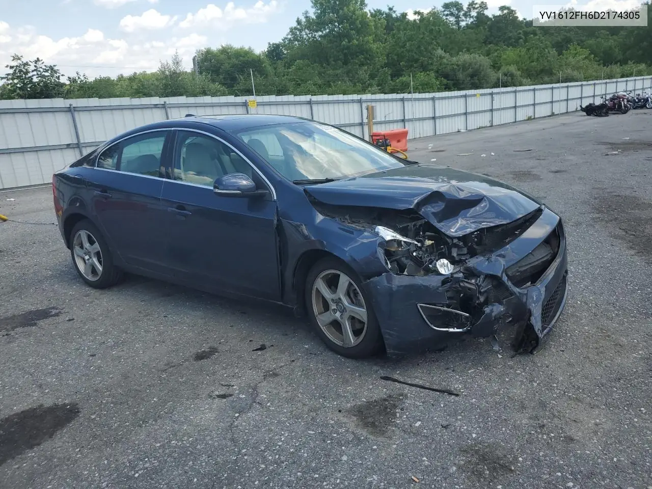 2013 Volvo S60 T5 VIN: YV1612FH6D2174305 Lot: 62688495