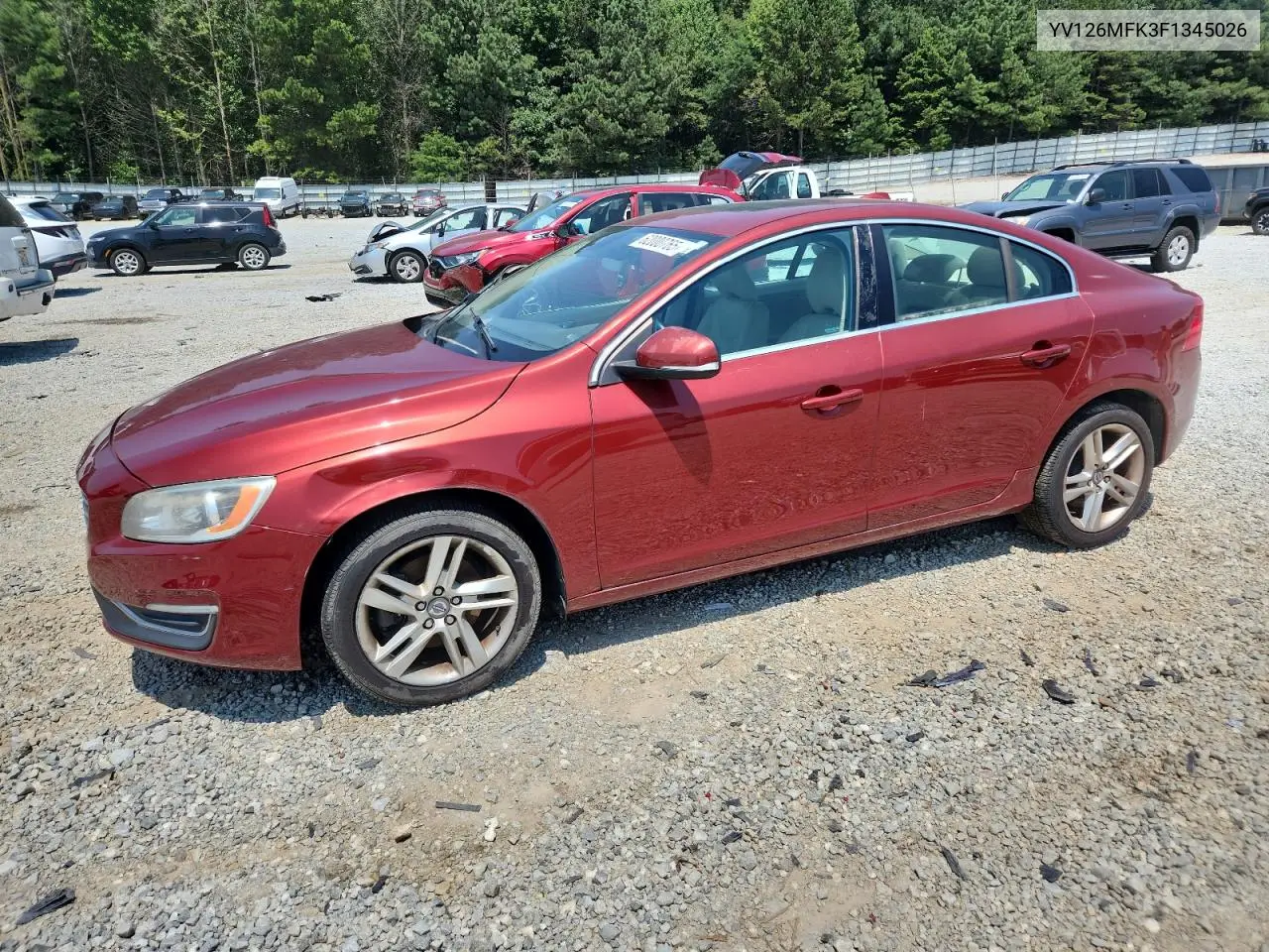 2015 Volvo S60 Premier VIN: YV126MFK3F1345026 Lot: 62000765