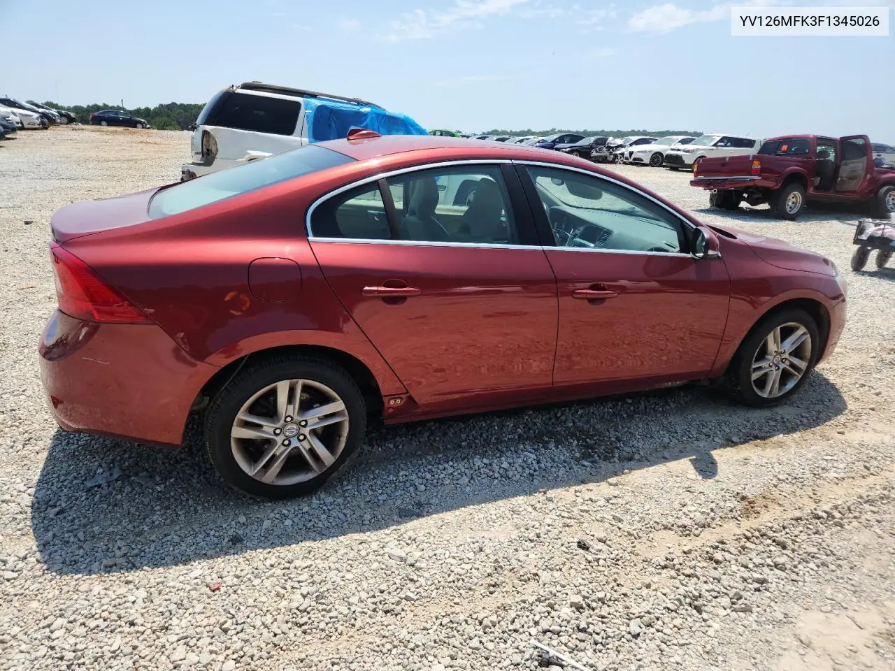 2015 Volvo S60 Premier VIN: YV126MFK3F1345026 Lot: 62000765