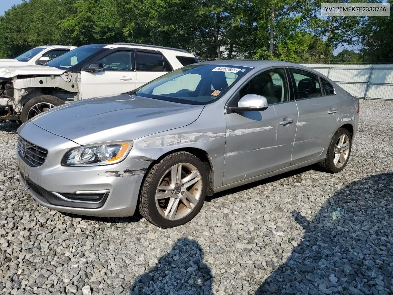 2015 Volvo S60 Premier VIN: YV126MFK7F2333746 Lot: 63005665