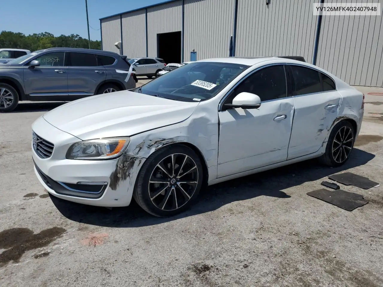 2016 Volvo S60 Premier VIN: YV126MFK4G2407948 Lot: 53395205
