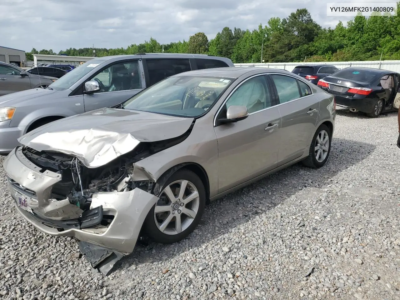 2016 Volvo S60 Premier VIN: YV126MFK2G1400809 Lot: 57175585