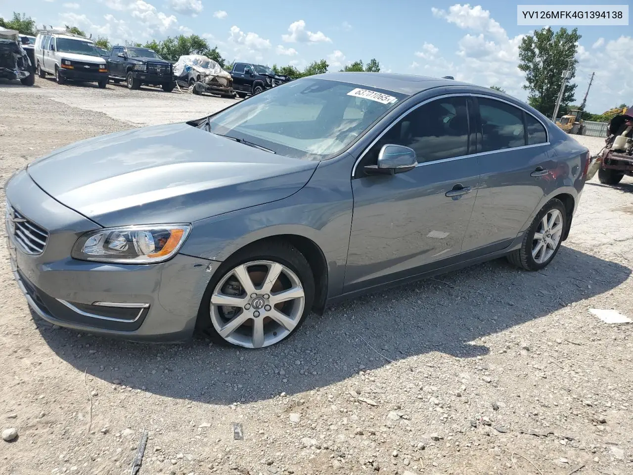 2016 Volvo S60 Premier VIN: YV126MFK4G1394138 Lot: 63701065