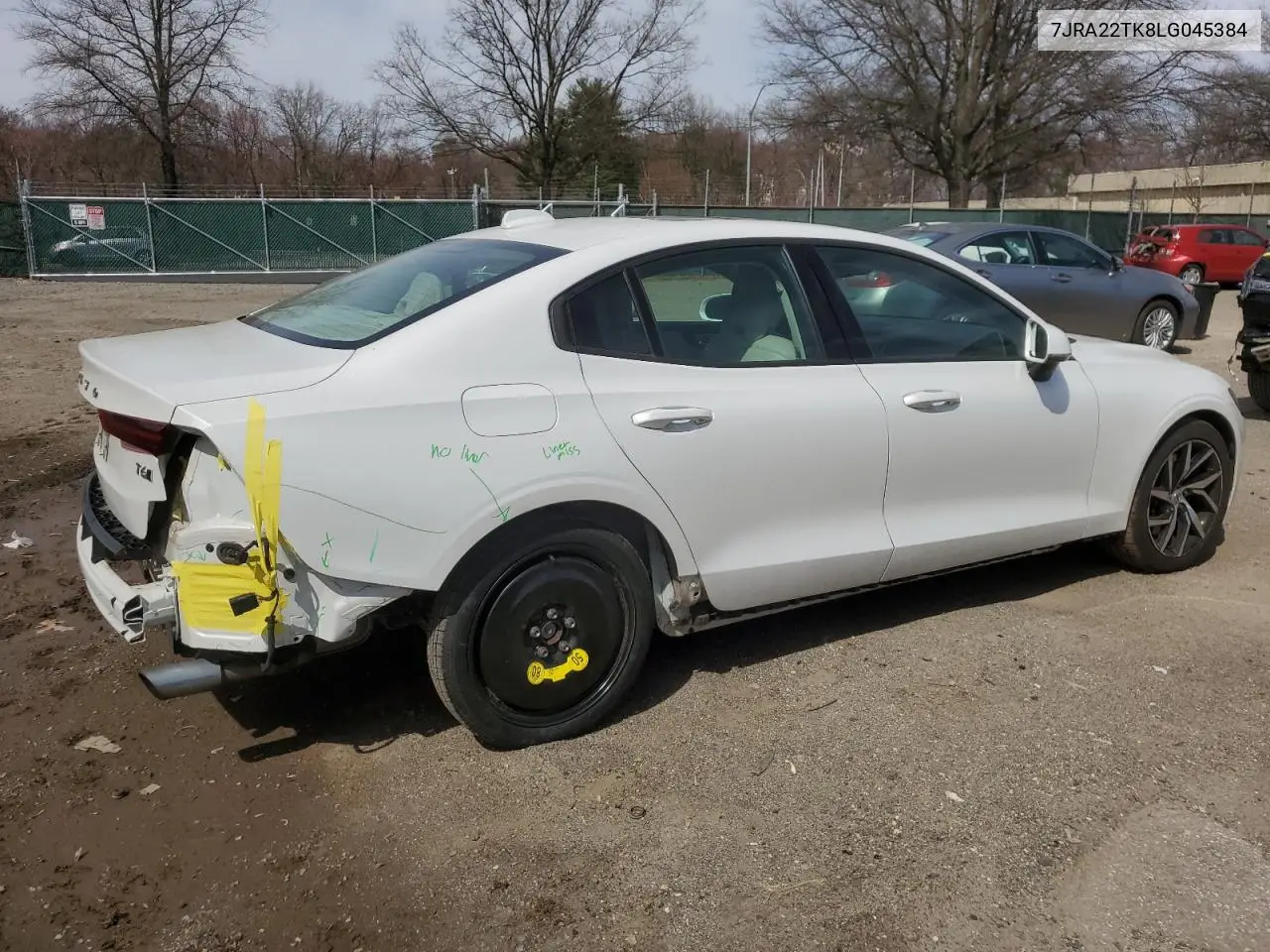 2020 Volvo S60 T6 Momentum VIN: 7JRA22TK8LG045384 Lot: 49281875