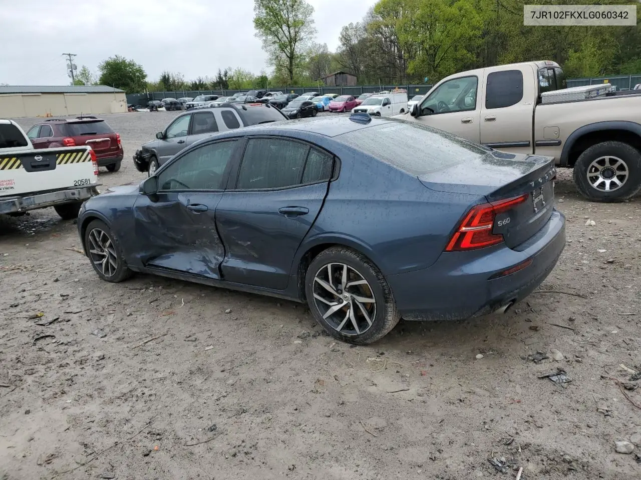2020 Volvo S60 T5 Momentum VIN: 7JR102FKXLG060342 Lot: 49871655