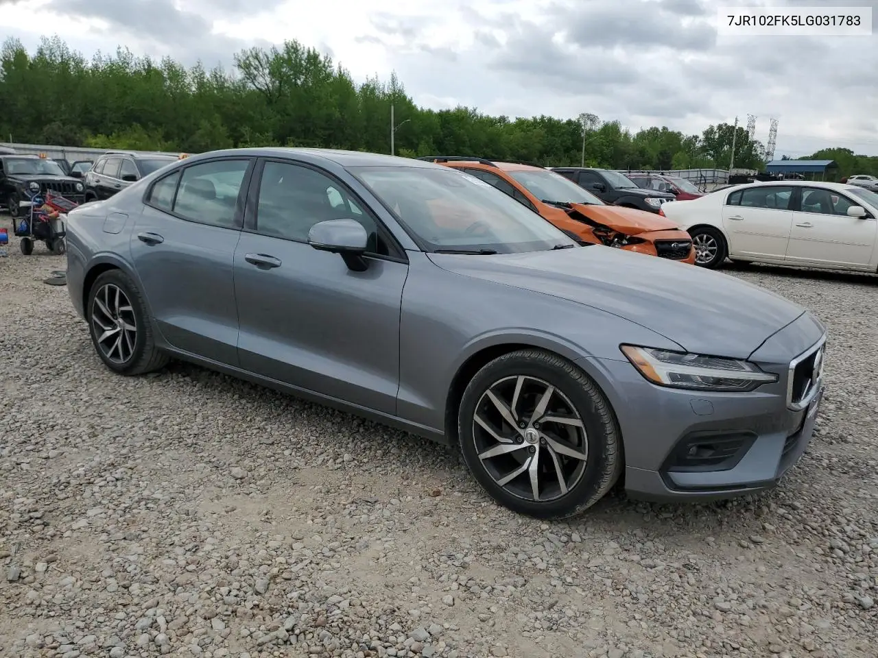 2020 Volvo S60 T5 Momentum VIN: 7JR102FK5LG031783 Lot: 52956395