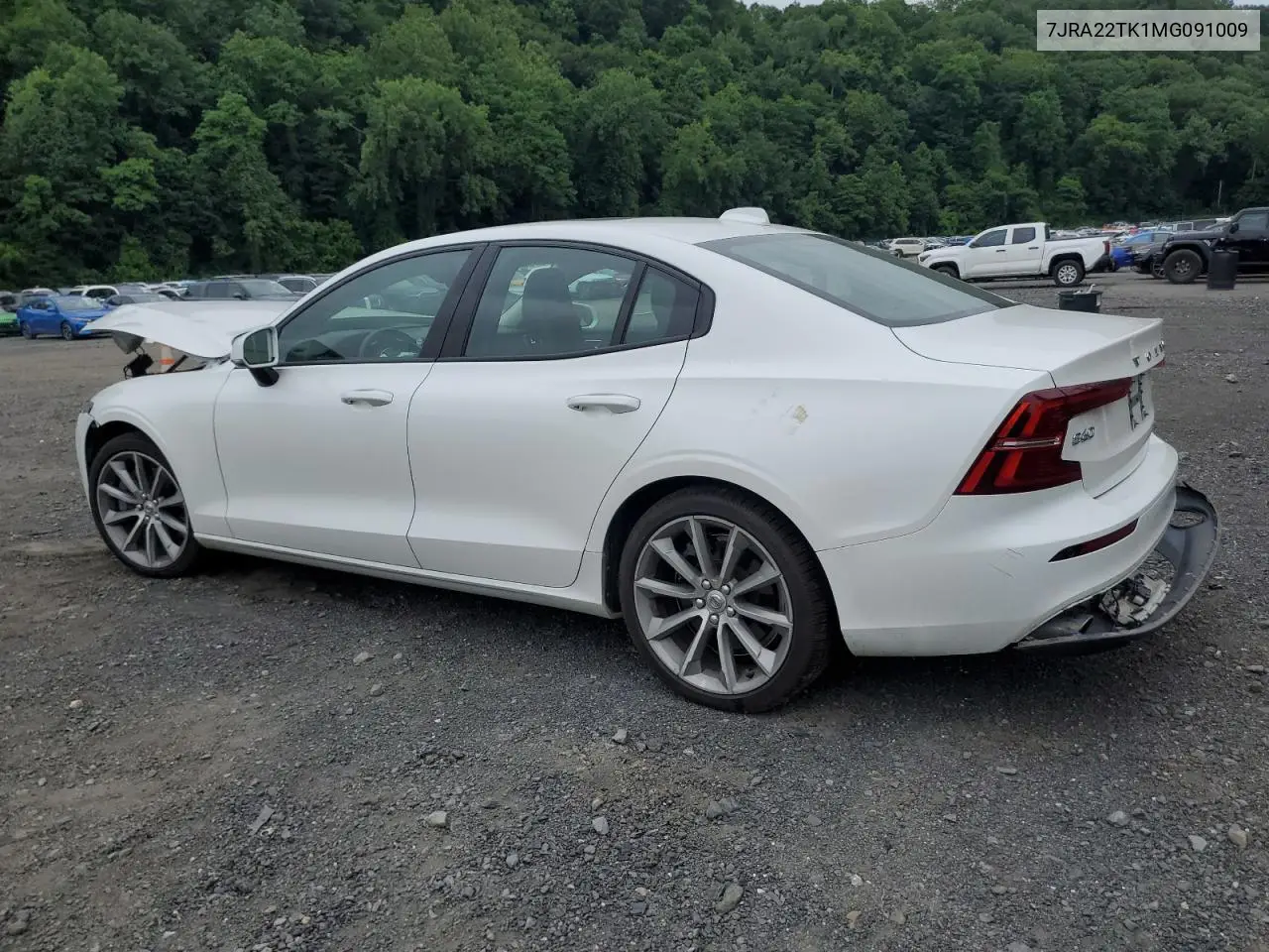 2021 Volvo S60 T6 Momentum VIN: 7JRA22TK1MG091009 Lot: 62489525