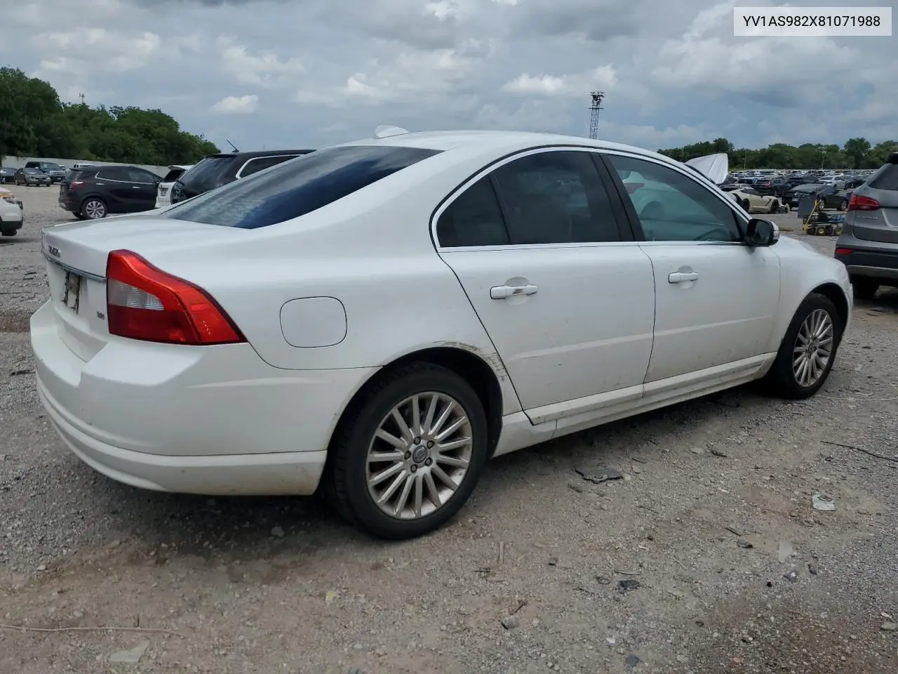 2008 Volvo S80 3.2 VIN: YV1AS982X81071988 Lot: 62174475