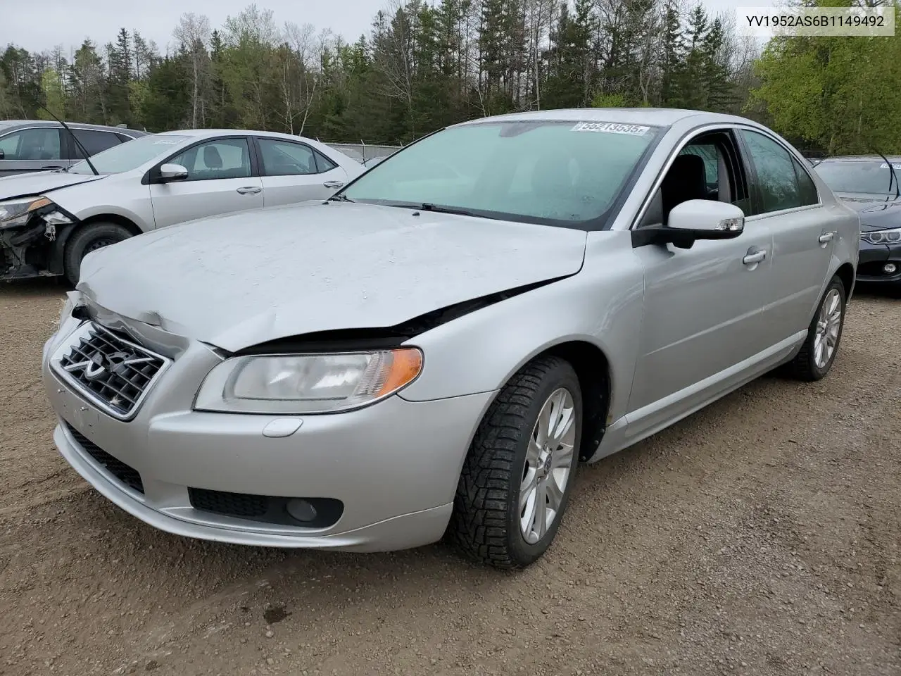 2011 Volvo S80 3.2 VIN: YV1952AS6B1149492 Lot: 55213535