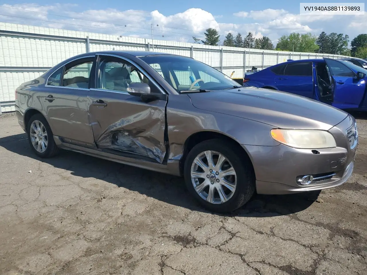 2011 Volvo S80 3.2 VIN: YV1940AS8B1139893 Lot: 55886925