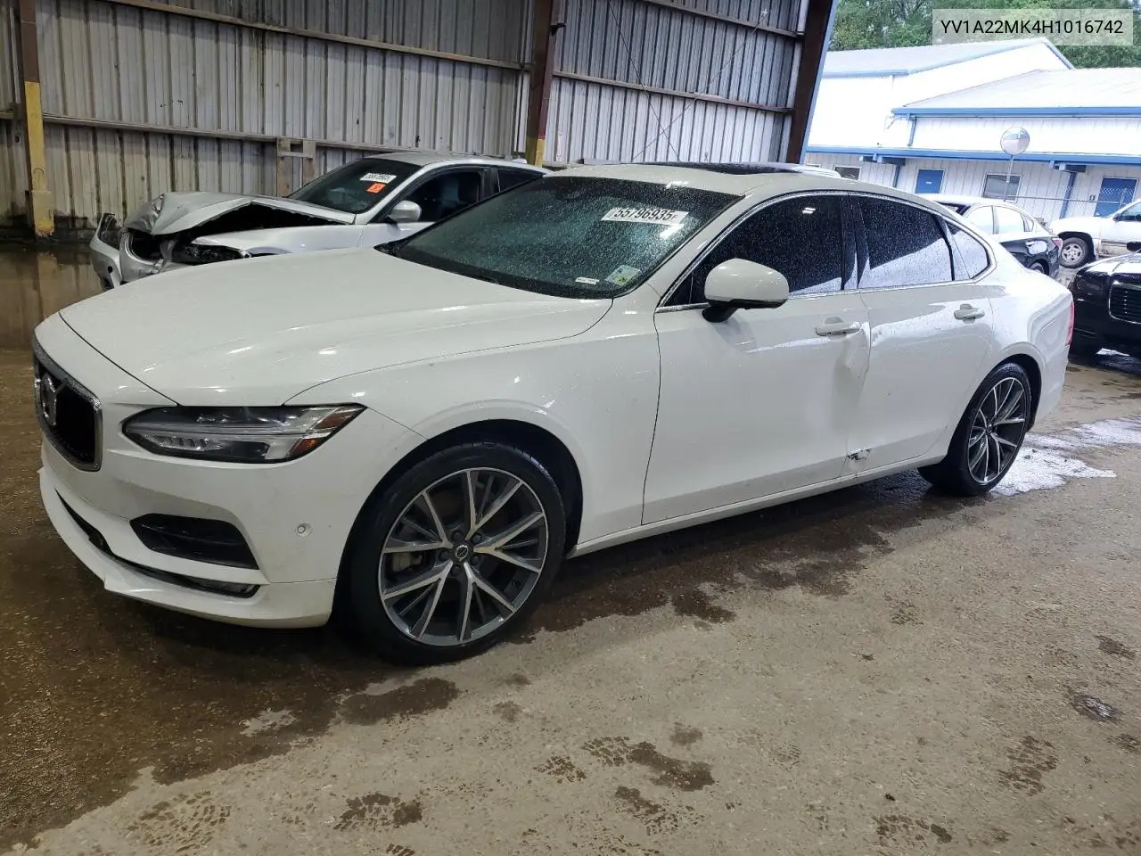 2017 Volvo S90 T6 Momentum VIN: YV1A22MK4H1016742 Lot: 55796935