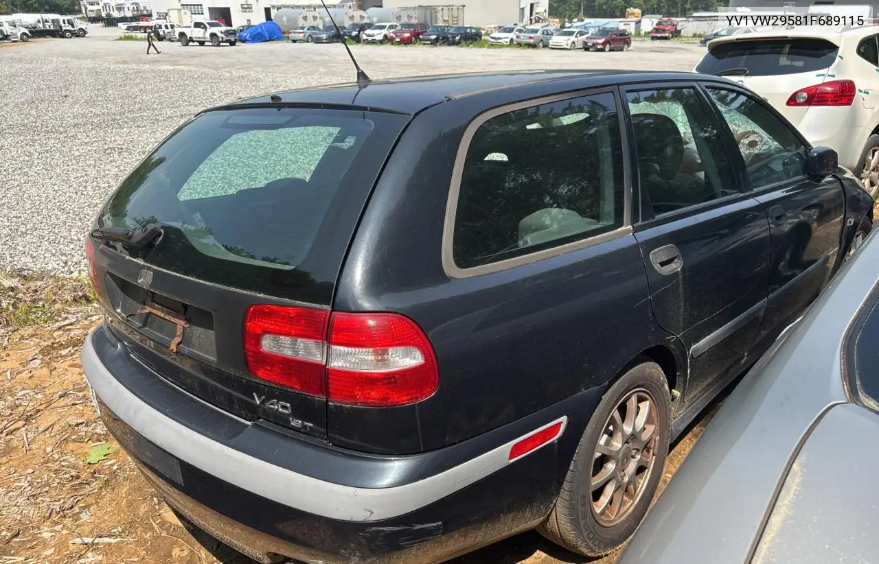 2001 Volvo V40 1.9T VIN: YV1VW29581F689115 Lot: 60998995
