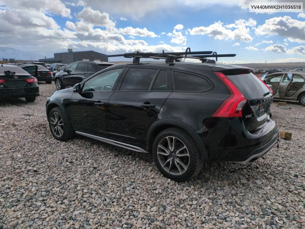 2017 Volvo V60 Cross Country Premier VIN: YV440MWK2H1036518 Lot: 44070455