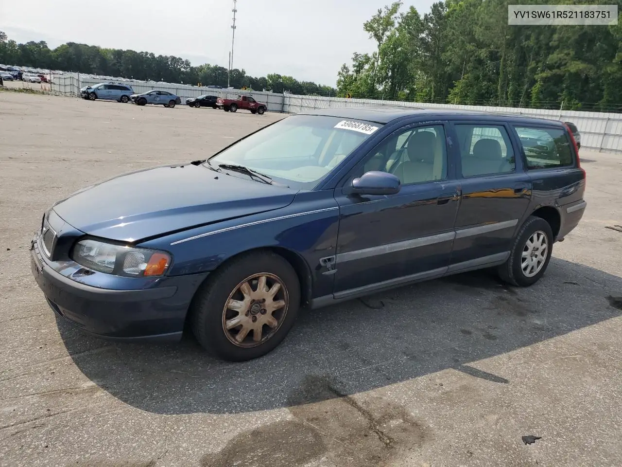 2002 Volvo V70 VIN: YV1SW61R521183751 Lot: 59668785