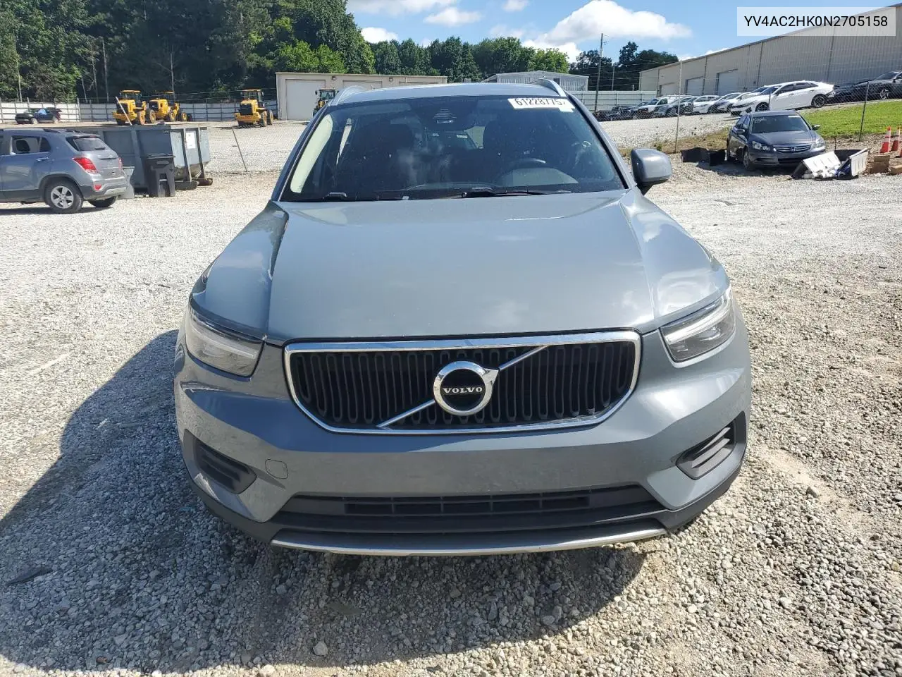 2022 Volvo Xc40 T4 Momentum VIN: YV4AC2HK0N2705158 Lot: 61228775