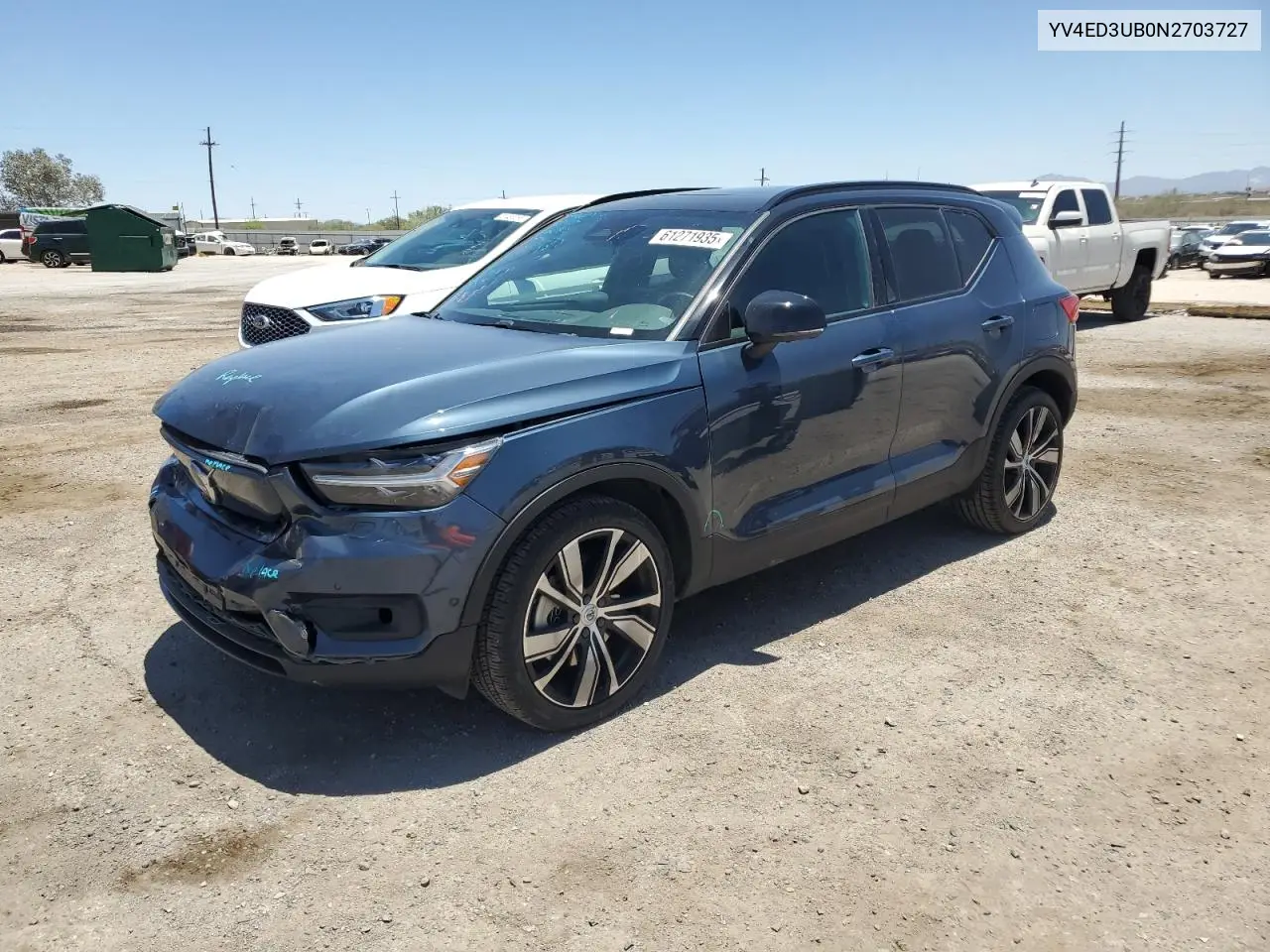 2022 Volvo Xc40 P8 Recharge Ultimate VIN: YV4ED3UB0N2703727 Lot: 61271935