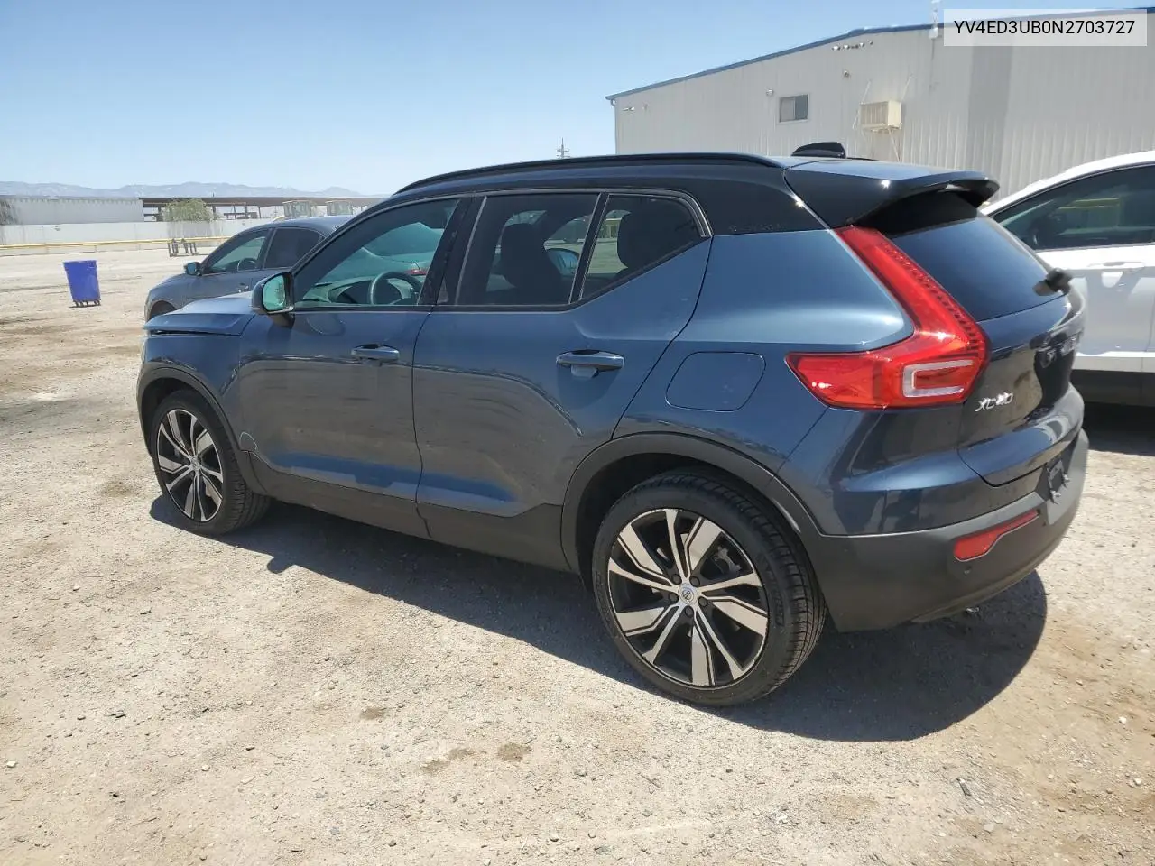 2022 Volvo Xc40 P8 Recharge Ultimate VIN: YV4ED3UB0N2703727 Lot: 61271935