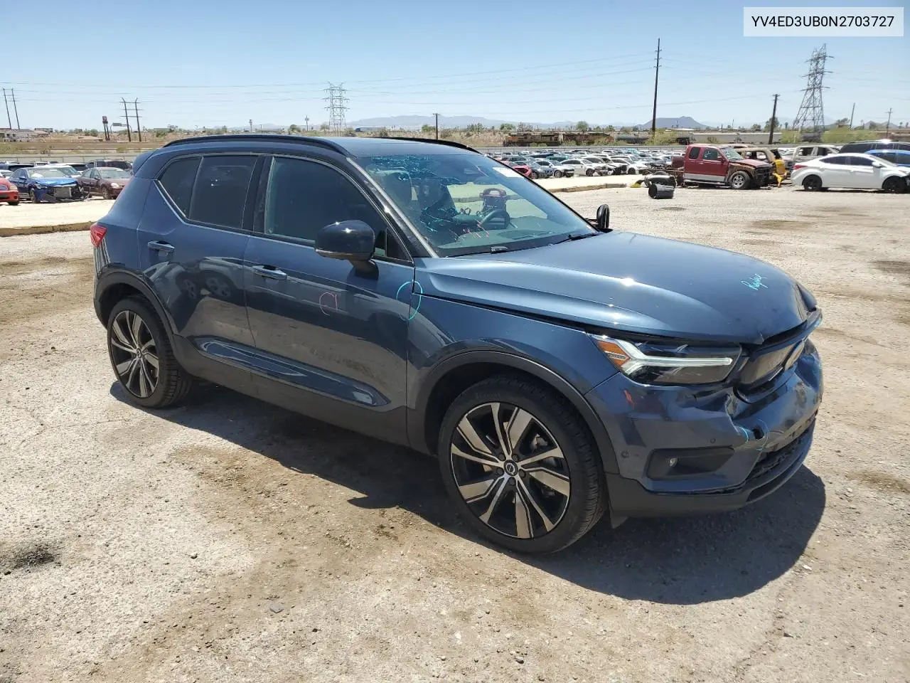 2022 Volvo Xc40 P8 Recharge Ultimate VIN: YV4ED3UB0N2703727 Lot: 61271935