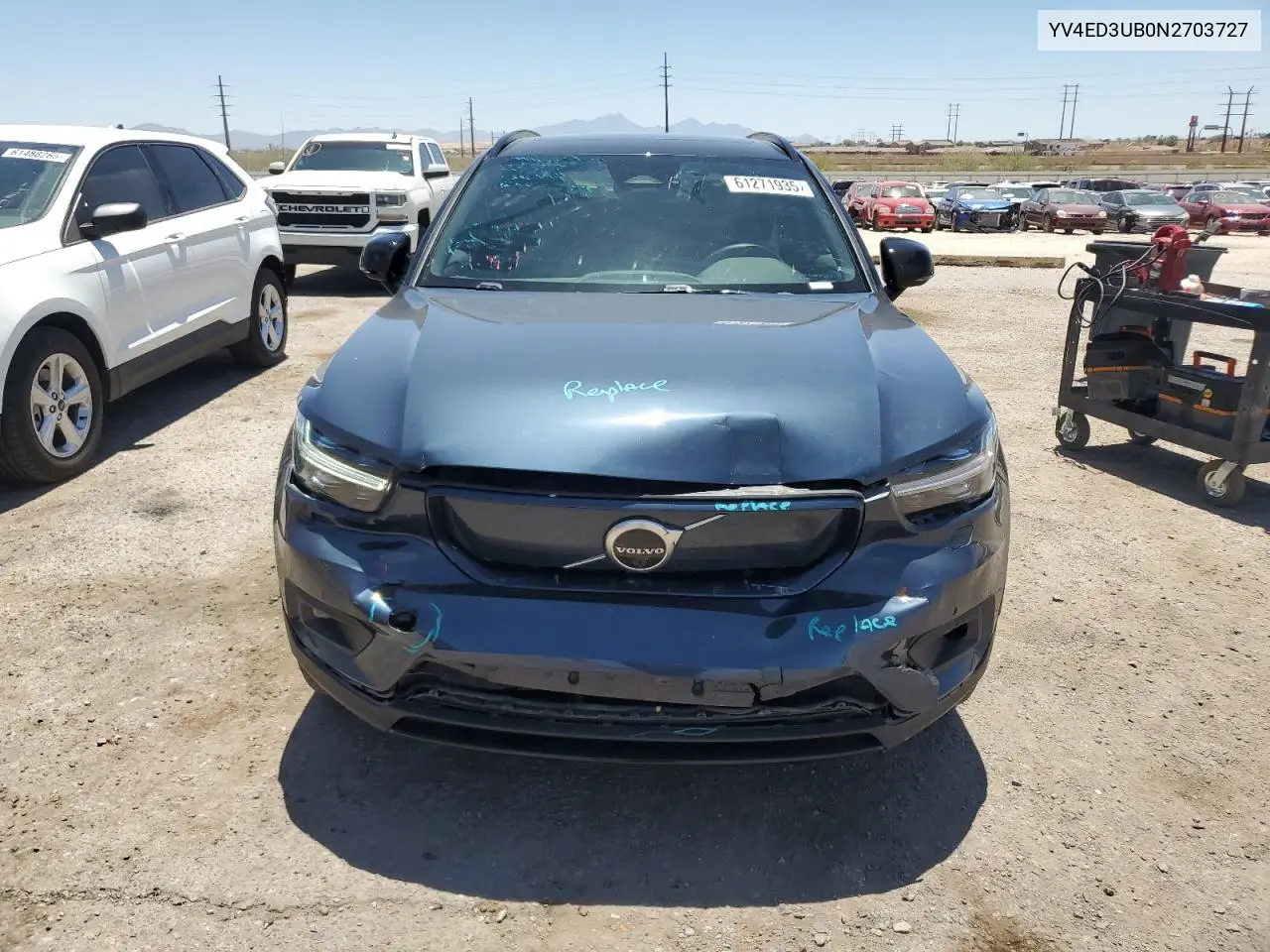 2022 Volvo Xc40 P8 Recharge Ultimate VIN: YV4ED3UB0N2703727 Lot: 61271935