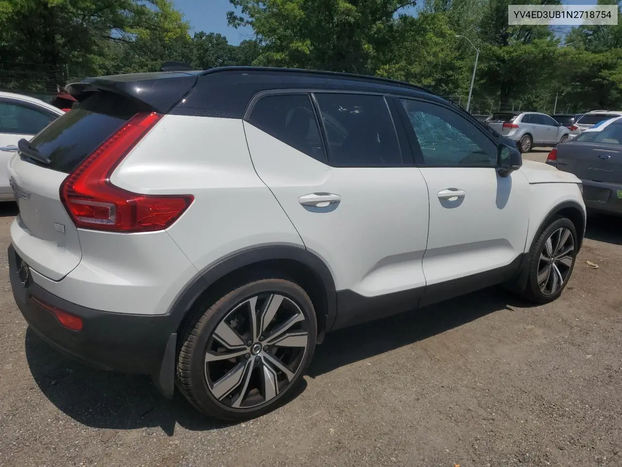 2022 Volvo Xc40 P8 Recharge Ultimate VIN: YV4ED3UB1N2718754 Lot: 62062355