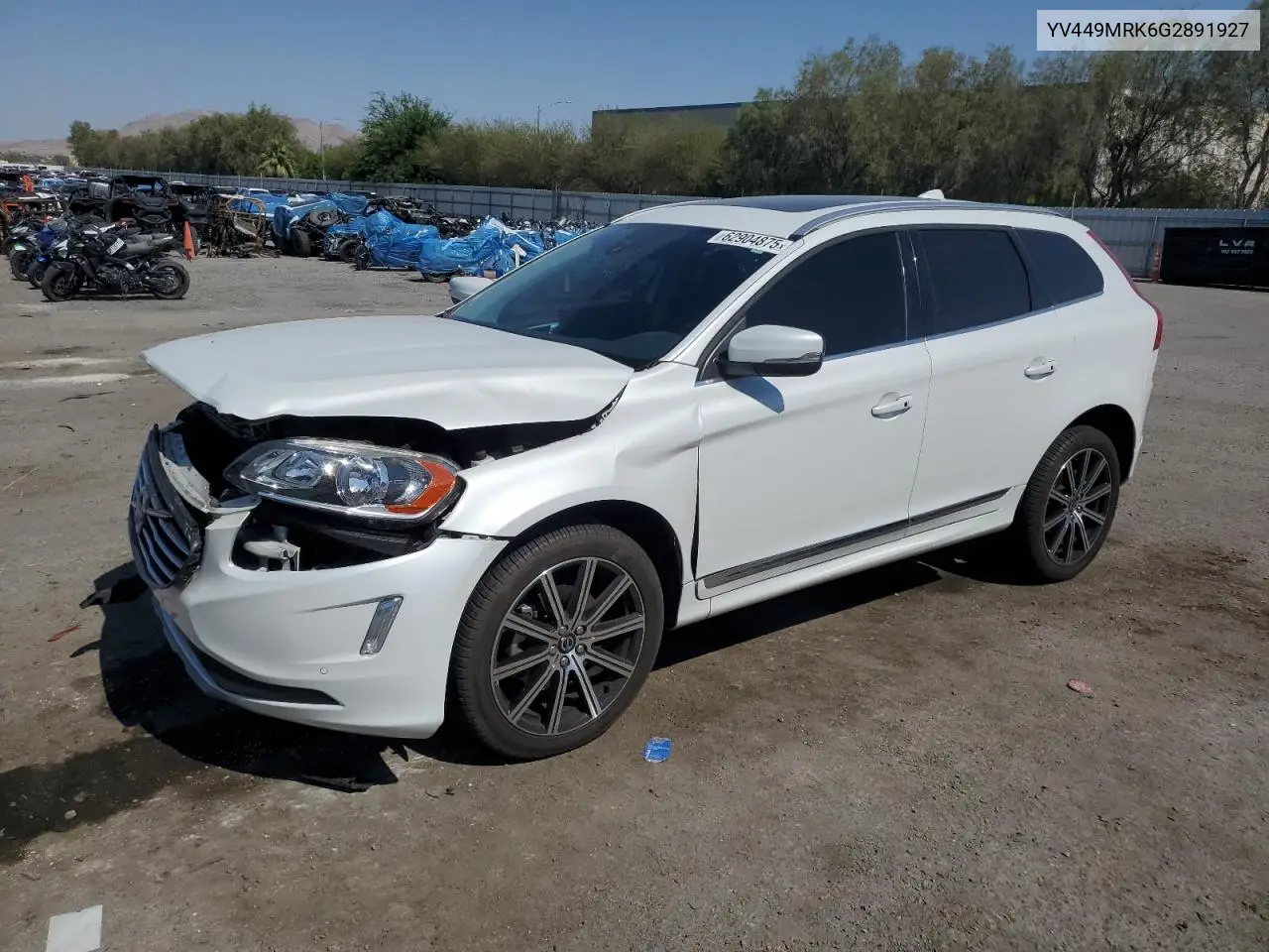 2016 Volvo Xc60 T6 Premier VIN: YV449MRK6G2891927 Lot: 62904875