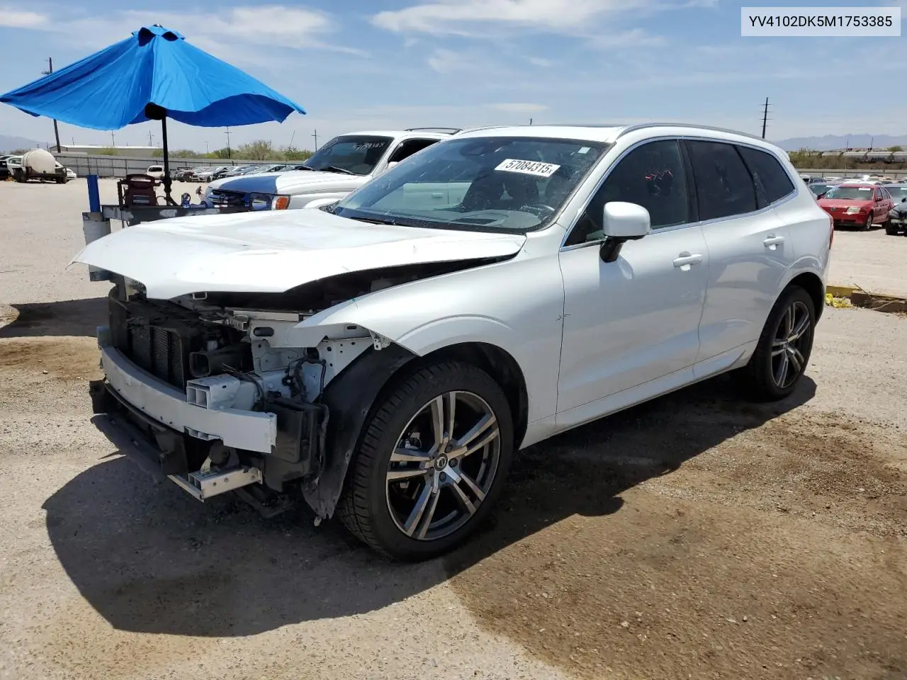 2021 Volvo Xc60 T5 Momentum VIN: YV4102DK5M1753385 Lot: 57084315