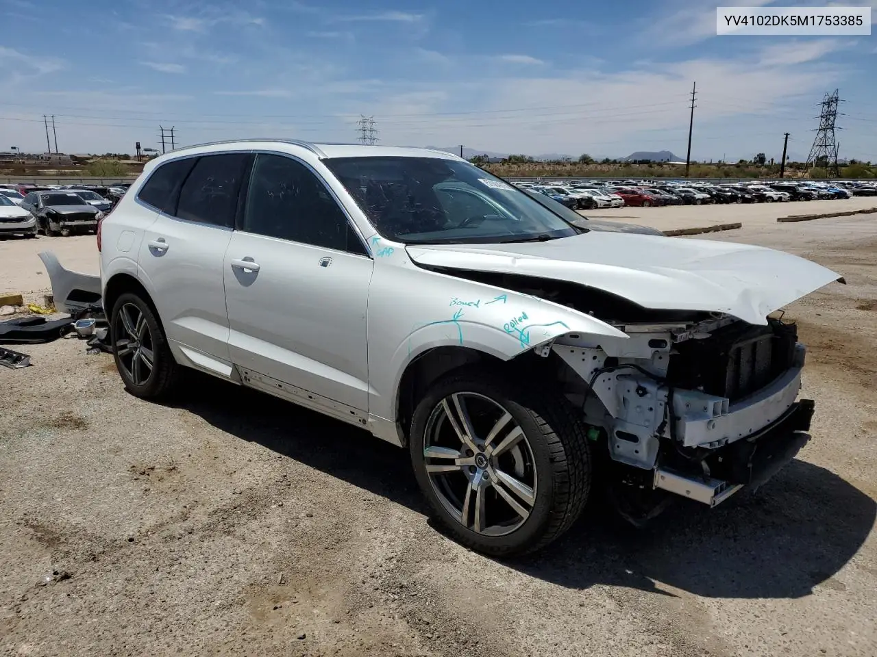 2021 Volvo Xc60 T5 Momentum VIN: YV4102DK5M1753385 Lot: 57084315