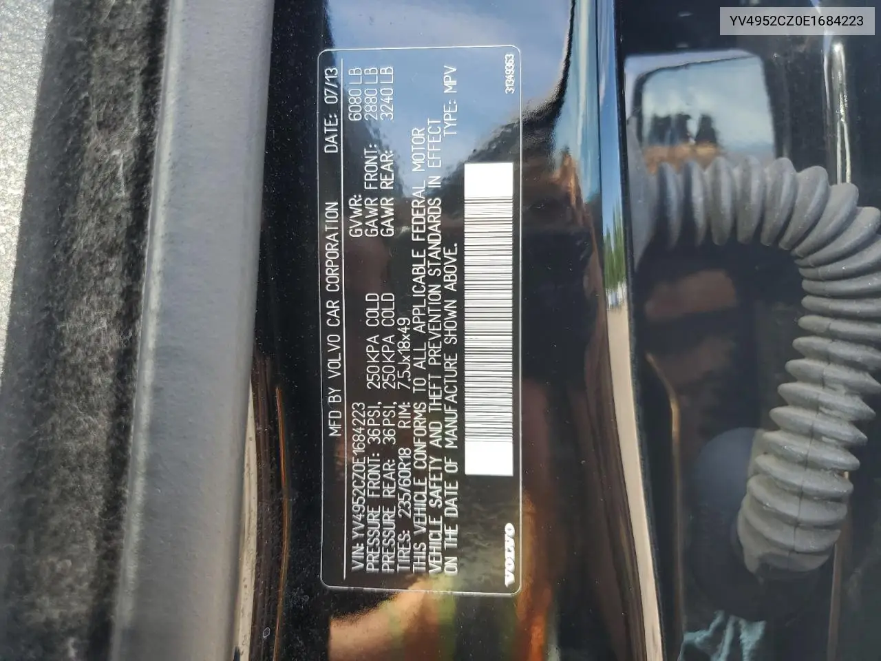 2014 Volvo Xc90 3.2 VIN: YV4952CZ0E1684223 Lot: 65423325
