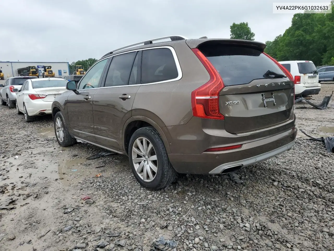 2016 Volvo Xc90 T6 VIN: YV4A22PK6G1032633 Lot: 56704495