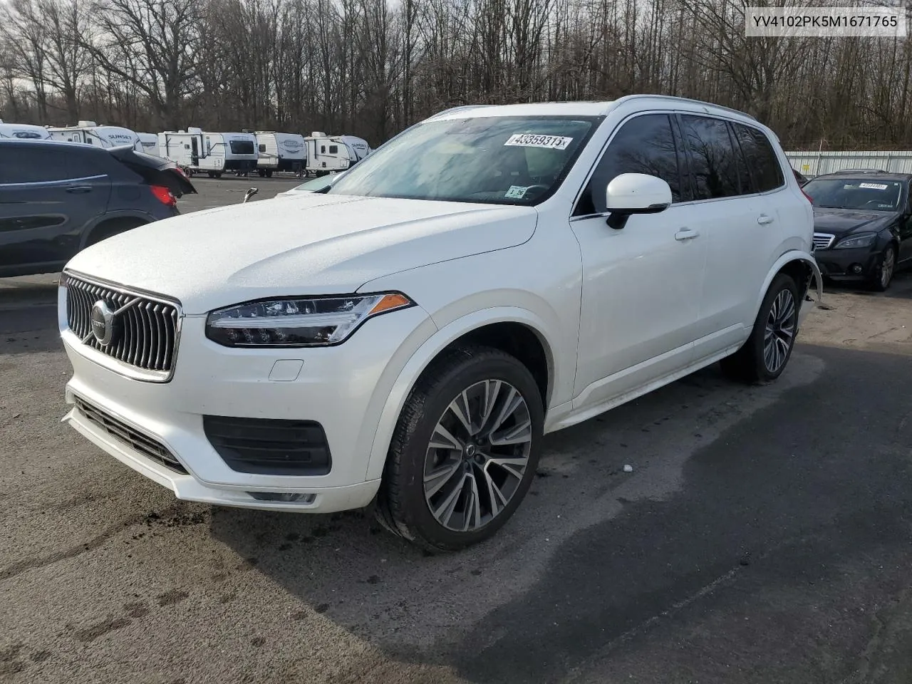 2021 Volvo Xc90 T5 Momentum VIN: YV4102PK5M1671765 Lot: 43359315