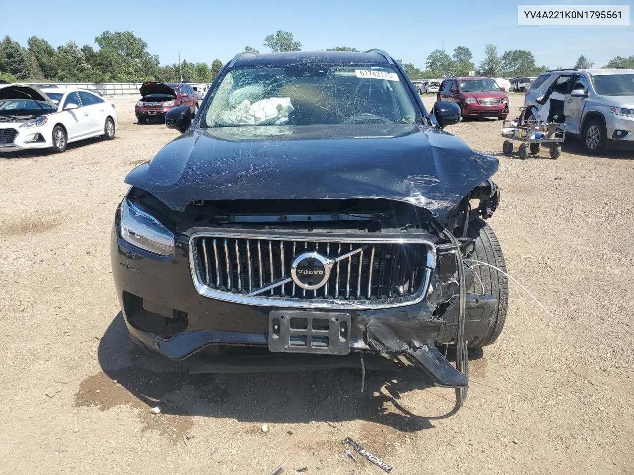 2022 Volvo Xc90 T6 Momentum VIN: YV4A221K0N1795561 Lot: 61743175
