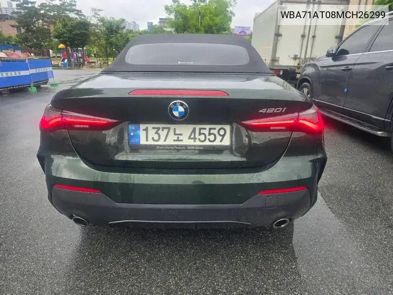4 Series (G22) 420I M Sports Convertible VIN: WBA71AT08MCH26299 Lot: 39916565