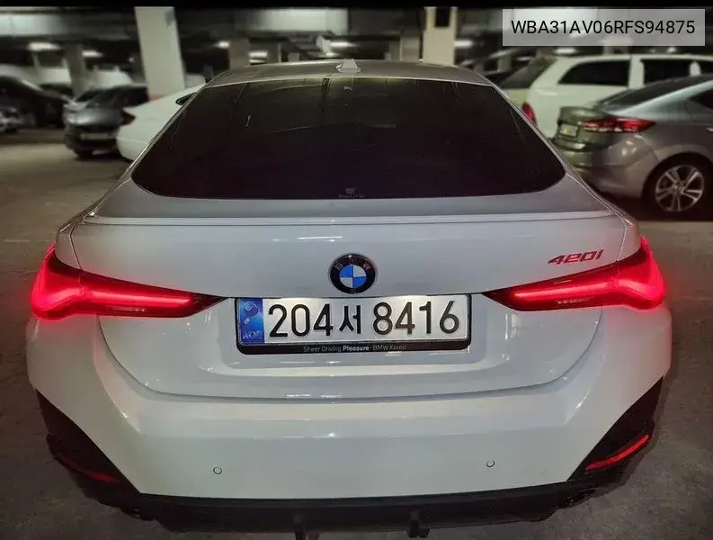 4 Series (G22) 420I M Sports Performance Gran Coupe VIN: WBA31AV06RFS94875 Lot: 39936086