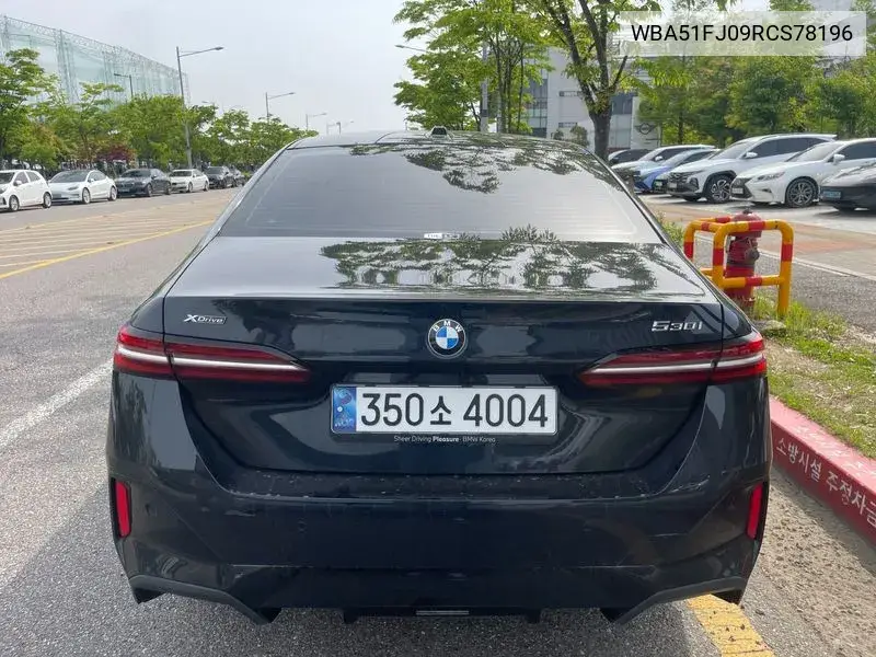 5 Series (G60) 530I xDrive M Sports VIN: WBA51FJ09RCS78196 Lot: 39643500