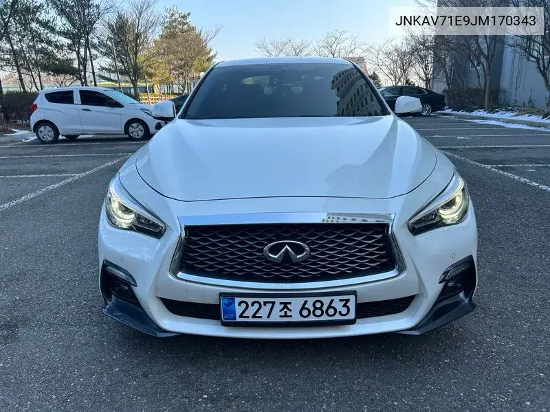 Q50 3.5 Blue Sports Sensor VIN: JNKAV71E9JM170343 Lot: 39043224