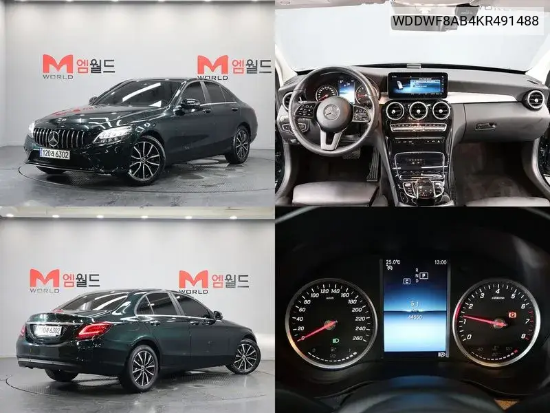 C-Class W205 C200 VIN: WDDWF8AB4KR491488 Lot: 39919182