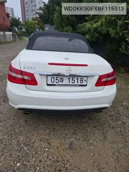 E-Class W212 E350 Cabriolet VIN: WDDKK5GFXBF115513 Lot: 39968921