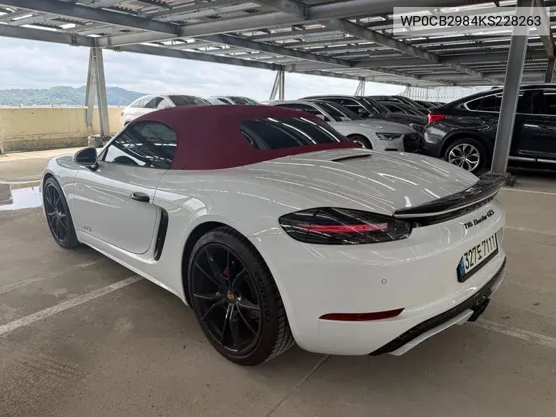 718 Boxster 2.5 Gts VIN: WP0CB2984KS228263 Lot: 39996544
