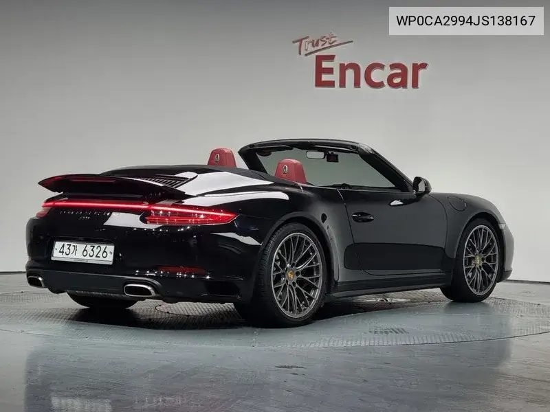 911 Carrera 4 Cabriolet 991 VIN: WP0CA2994JS138167 Lot: 39517116