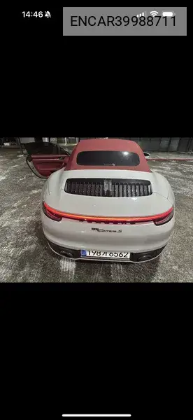 911 (992) Carrera S Cabriolet VIN: ENCAR39988711 Lot: 39988711