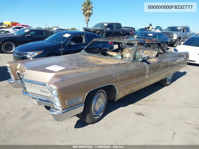 1968 Cadillac Deville VIN: F8232777