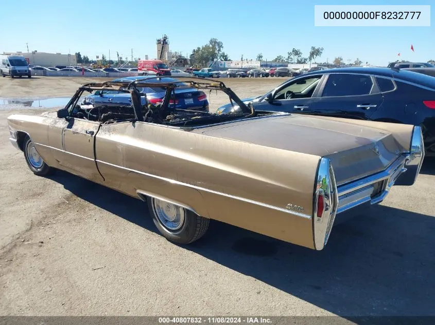 1968 Cadillac Deville VIN: F8232777
