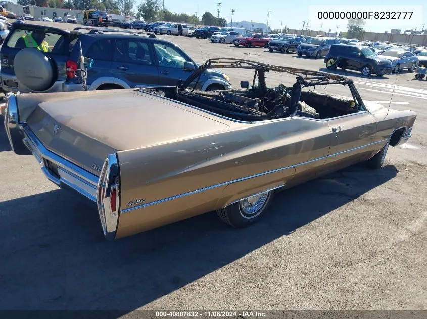 1968 Cadillac Deville VIN: F8232777